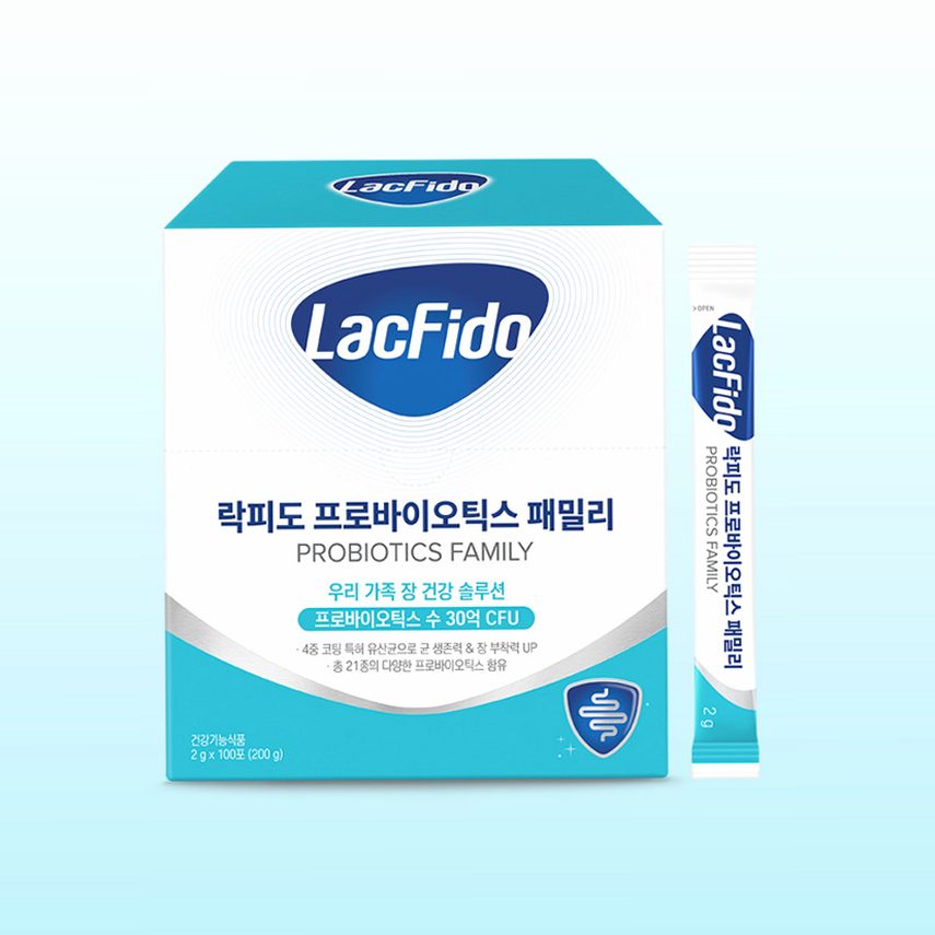 락피도 프로바이오틱스 온가족 유산균 패밀리 30억CFU 2g 100포, 1개